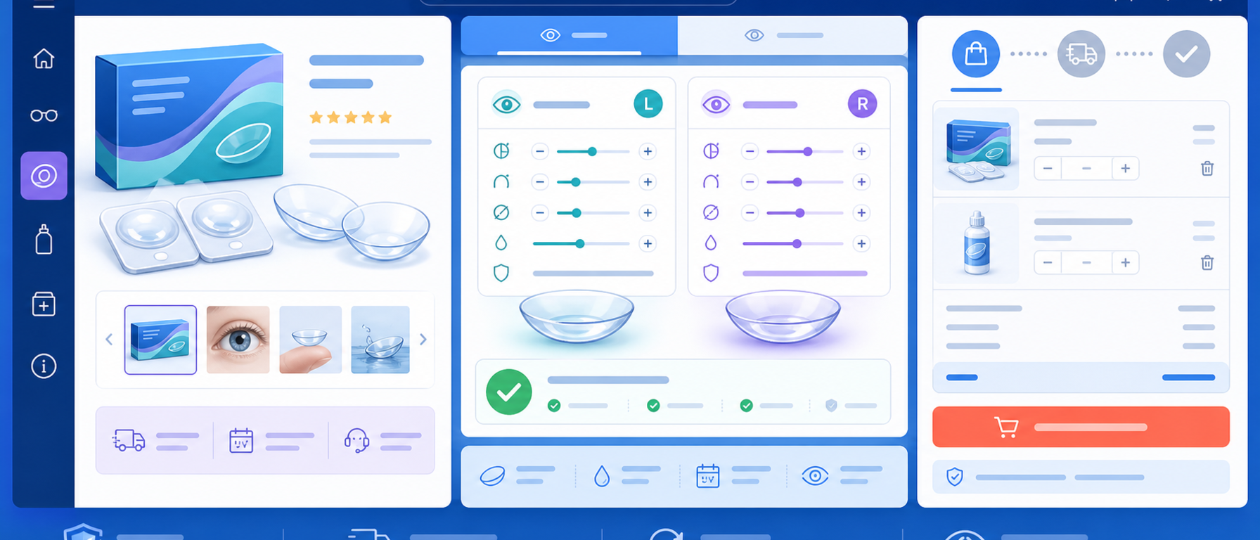 Contact lens product options module illustration